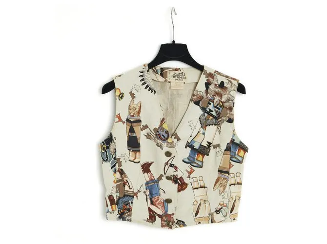 Hermès KACHINAS SOBRE LIENZO FR36 Beige 