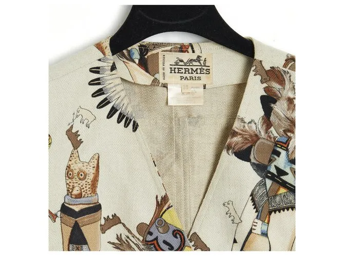 Hermès KACHINAS SOBRE LIENZO FR36 Beige 