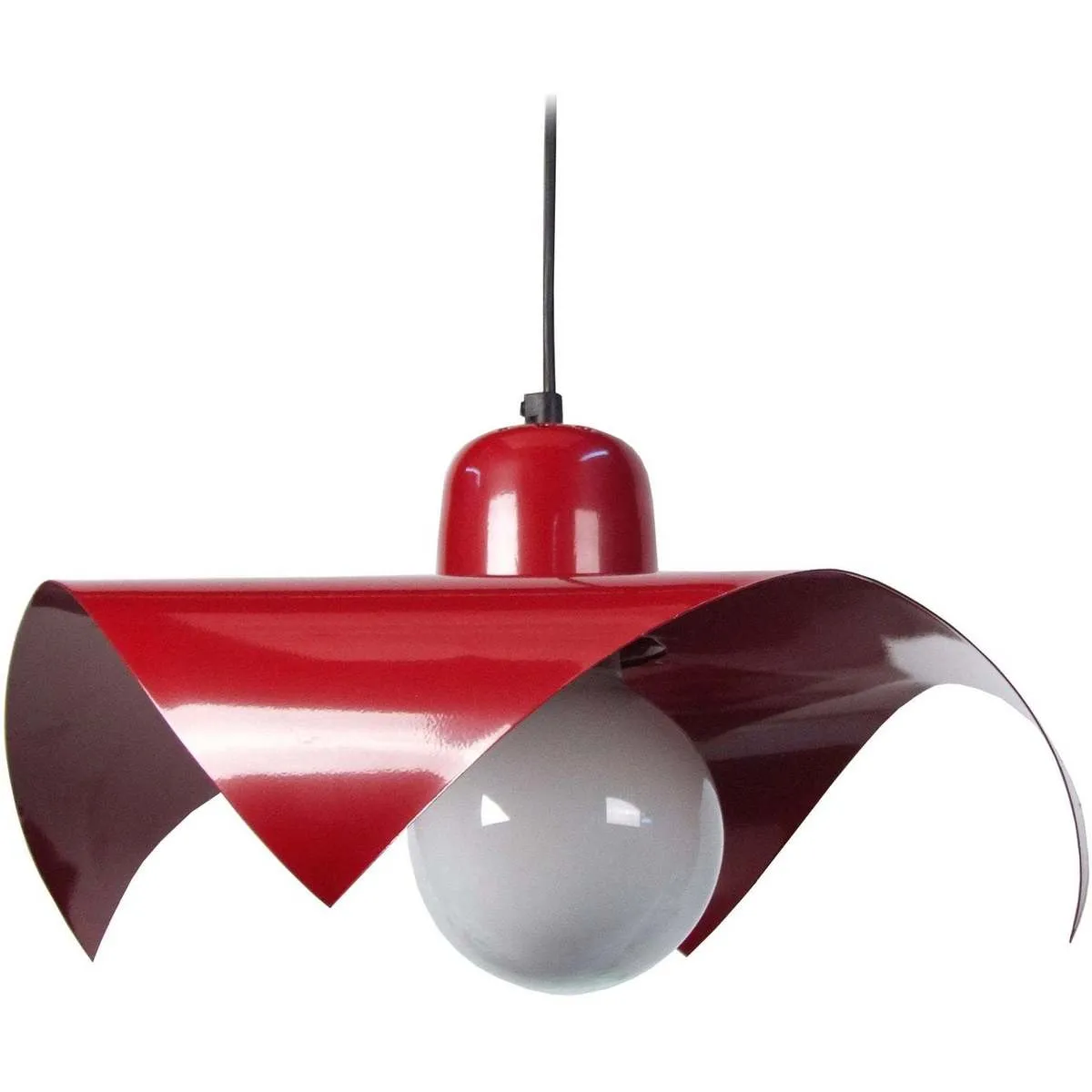 Lámpara rectangular colgante metal rojo
