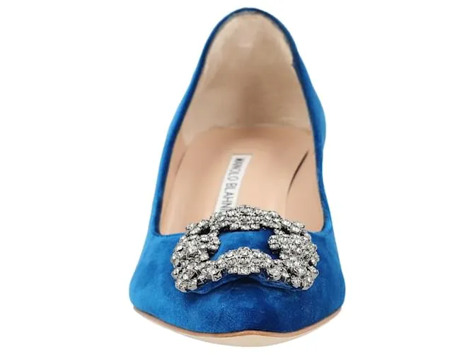 Manolo Blahnik Hangisi 050 Zapato Azul 