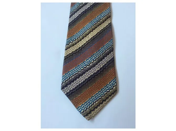 Missoni Corbatas Castaño Beige Caramelo 