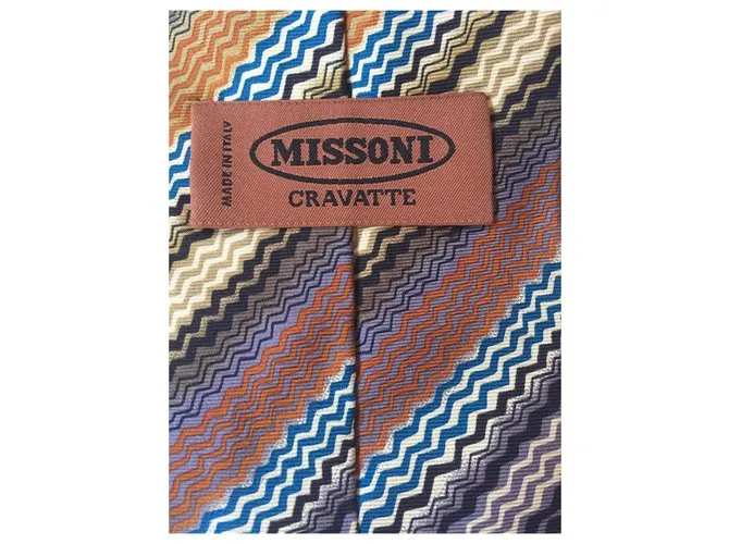 Missoni Corbatas Castaño Beige Caramelo 