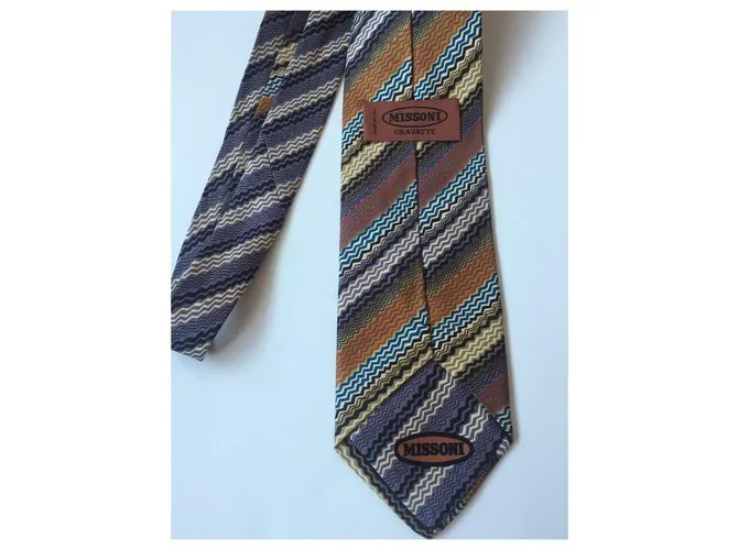 Missoni Corbatas Castaño Beige Caramelo 