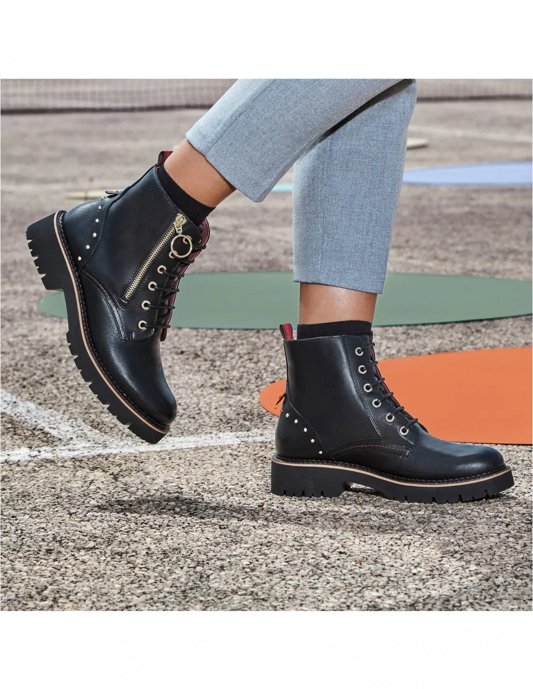 PIKOLINOS Botines Cremallera Piel Negros